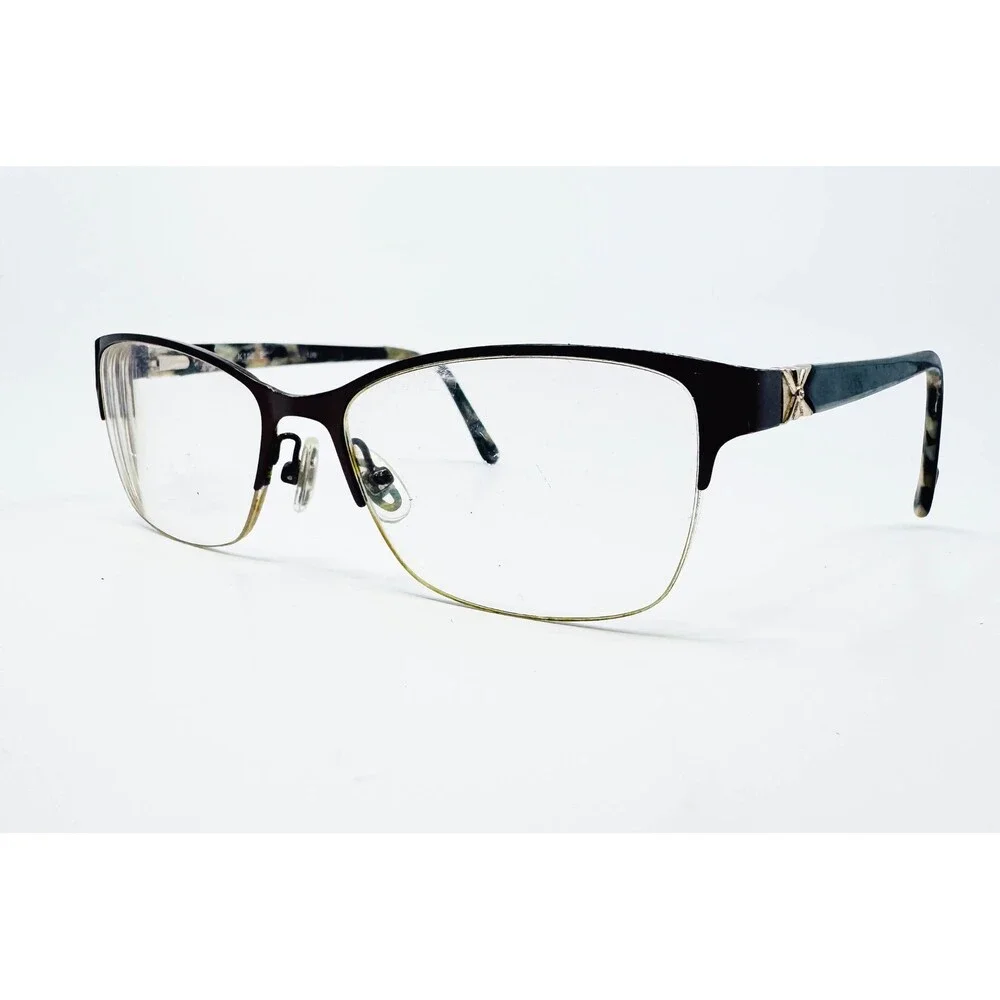 Kay Unger Eyeglasses Womens Black K180 BP Semi-Rimless Cat Eye 53-17-135